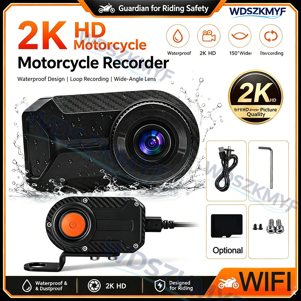 Mountain Biking Images - Kamera motocyklowa 2K HD, wideorejestrator, wodoszczelna