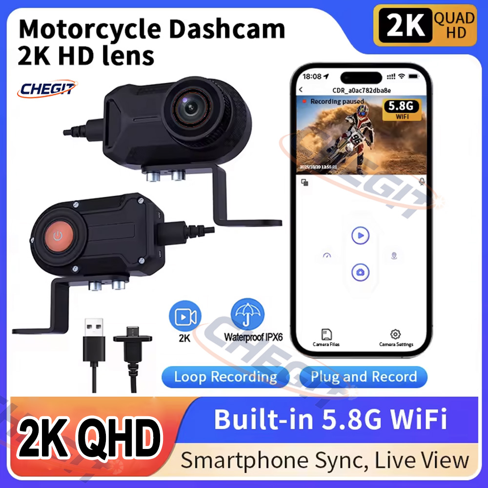 Mountain Biking Images - Rejestrator motocyklowy DVR 2K HD WiFi