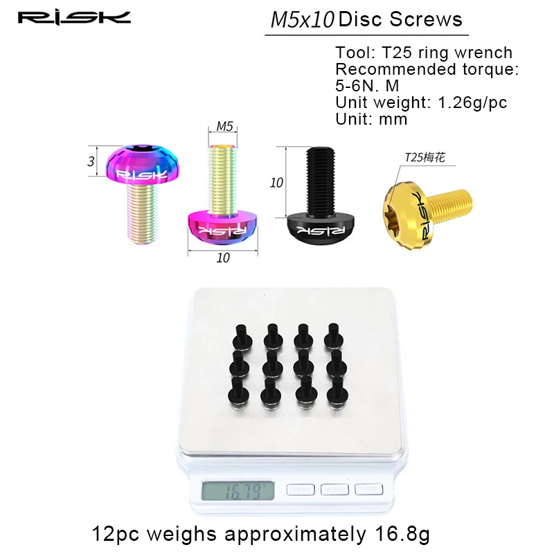 RISK 12 szt. M5X10mm Śruby do  – Mtb Brake Rotor recenzja i cena
