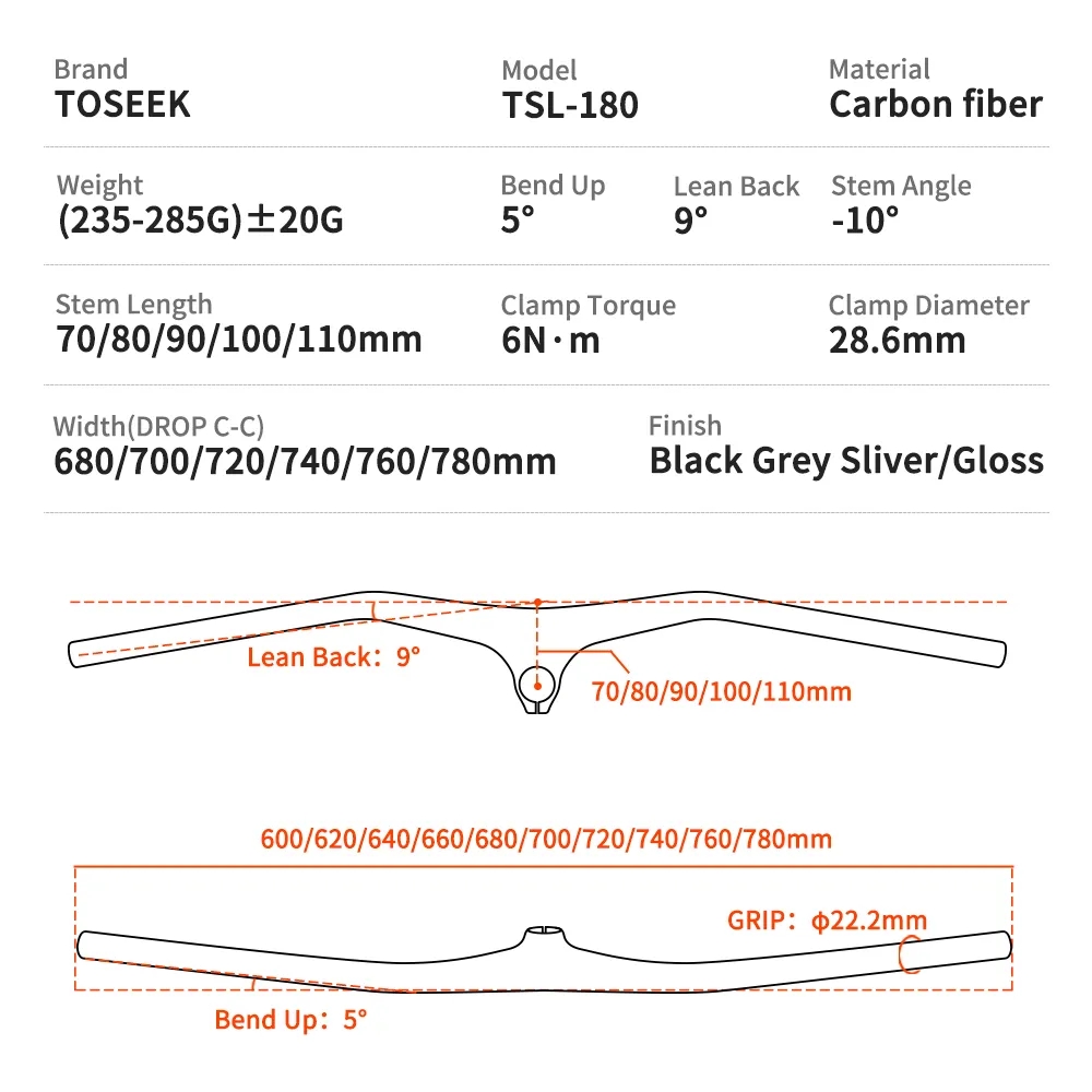 Kierownica karbonowa TOSEEK T8 – Mountain Biking Xc recenzja i cena